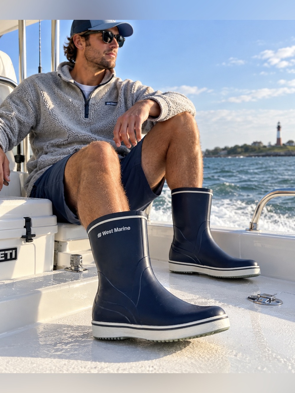 NWT Vintage West Marine Short Cruising Boots Rubber Deck Rain Boots US 7 EU 39